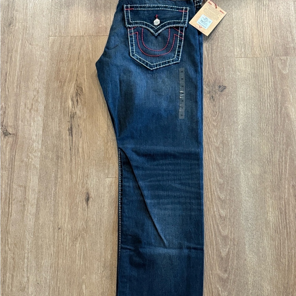 True Religion Indigo Jeans with Red Stitching